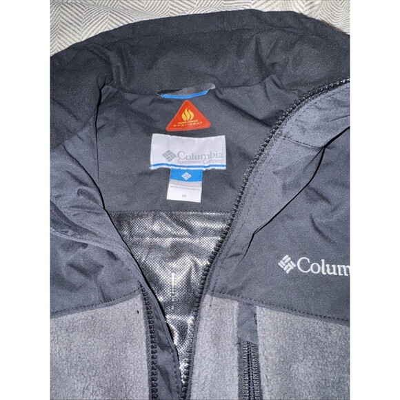 Columbia Omni Heat Shield Jacket Mens Medium Gray Hooded Full Zip Thermal - Picture 3 of 11